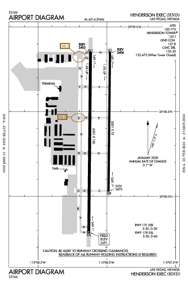 Henderson Exec Airport (Las Vegas, NV): KHND Airport Diagram