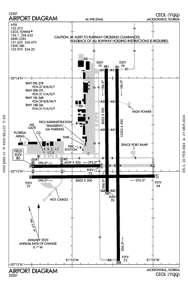 Cecil Airport (Jacksonville, FL): KVQQ Airport Diagram